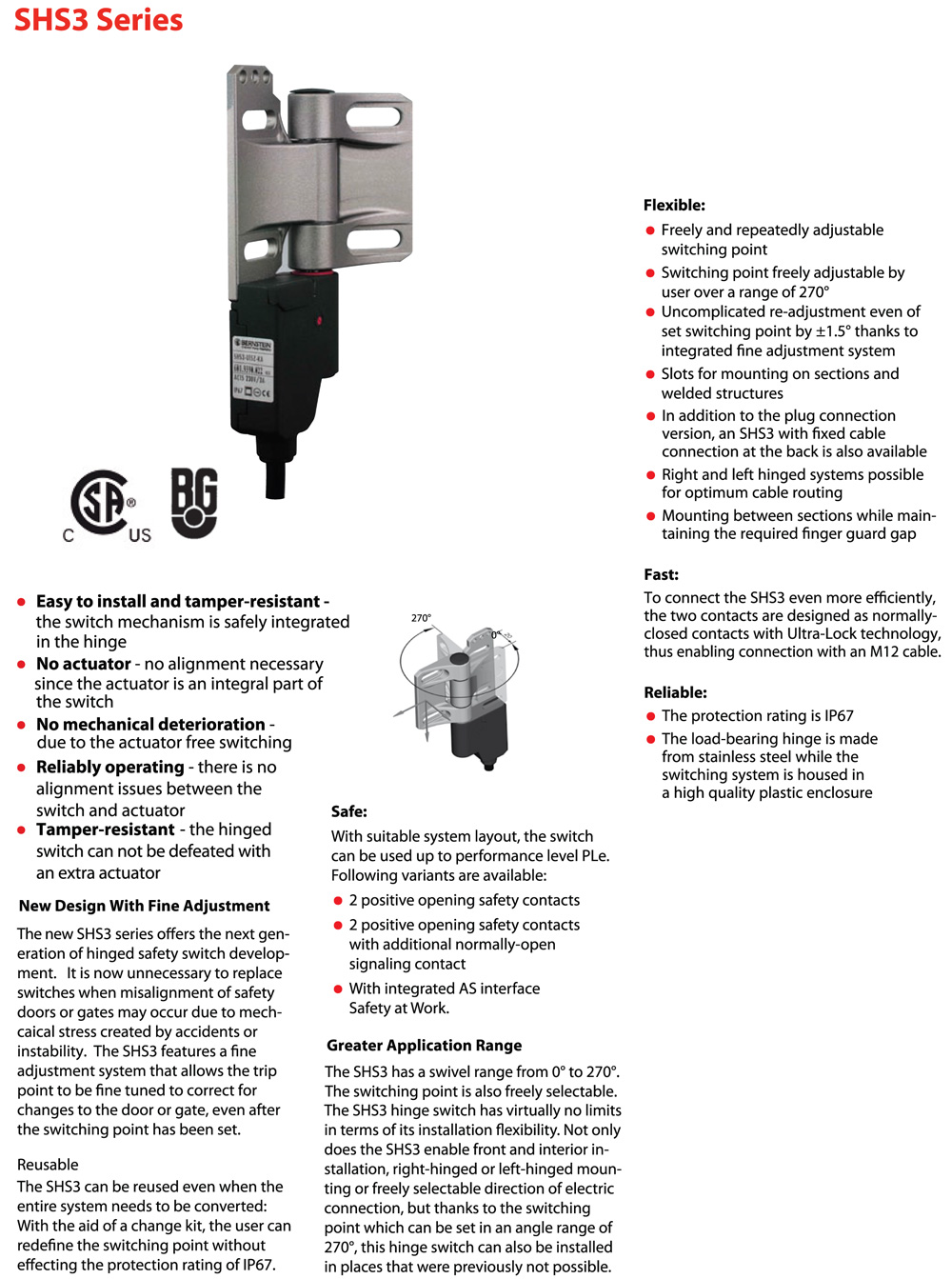 SHS3 Series - Die-Cast Zinc Version