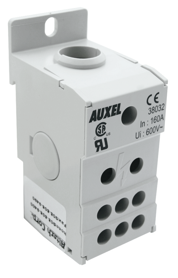 ALTECH 38032 1 pole distribution block,160A Input 1x2/0 AWG,Output 6x6AWG