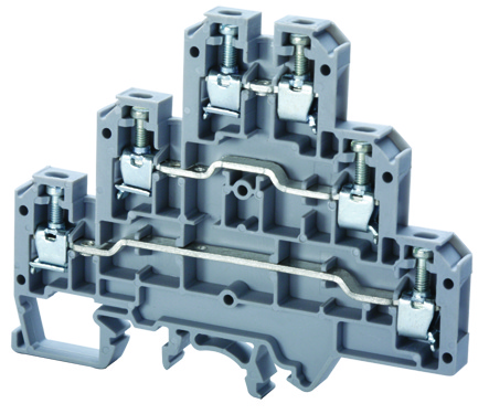 ALTECH CTL2.5U Triple Lvl Feed Thru Block,, 6mm,25A,300V, 22-12AWG (50)