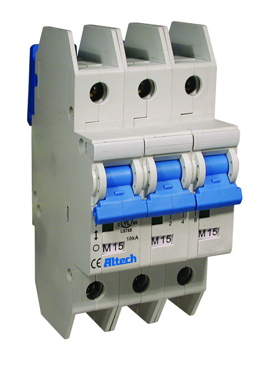 3CU15L - ALTECH - UL 489 AC C-Trip Three Pole Miniature Molded Case Circuit Breaker, 15A, 480Y/277VAC