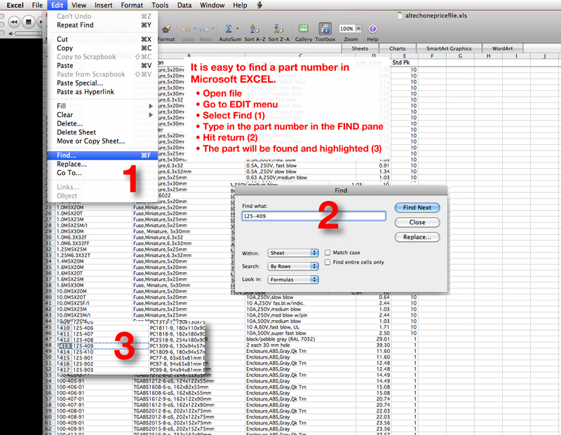 Excel Find Instruction